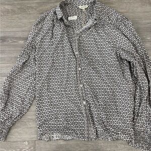 Max Studio Black and White Geometric Blouse